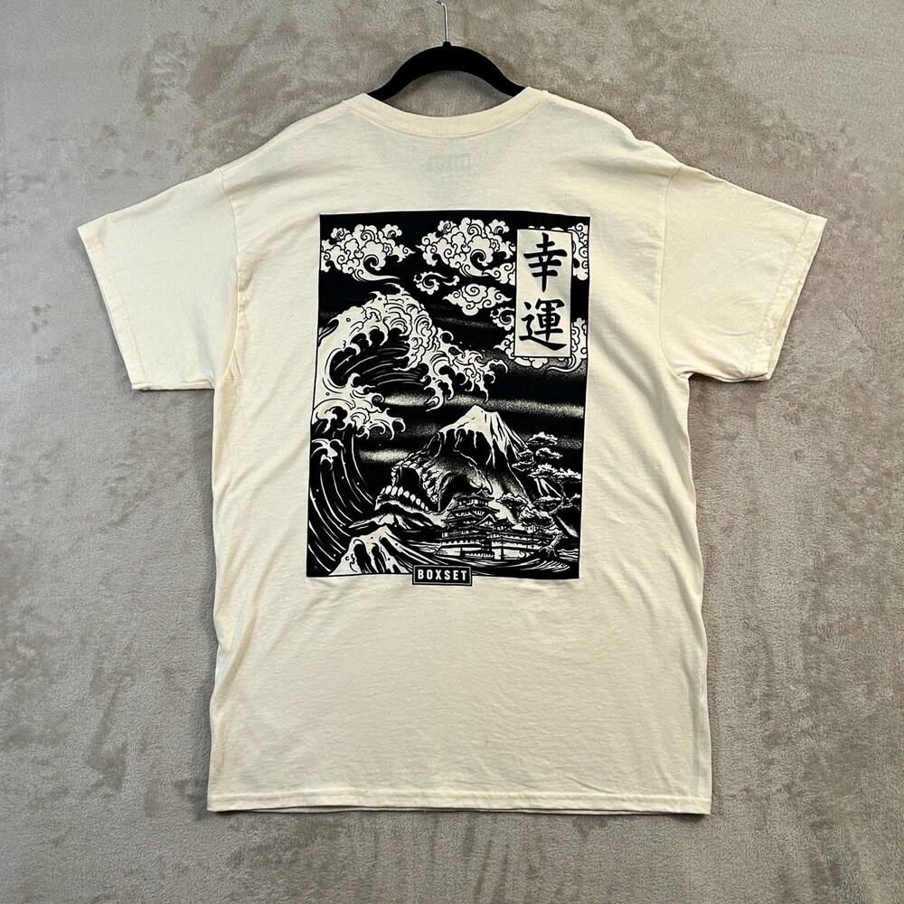 BOXSET White Graphic Print Crew Neck Short Sleeve Cotton Jersey T-Shirt Men’s L